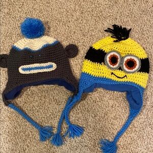 Hand Knit, Fleece-Lined Youth Hats